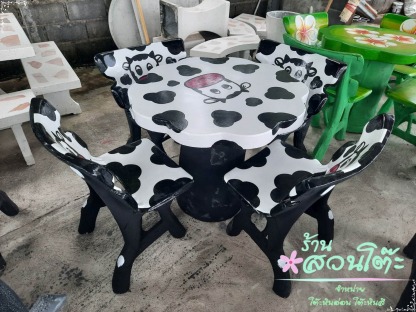 โต๊ะหินอ่อนกลมลายวัว - ร้านสวนโต๊ะหินอ่อน นนทบุรี